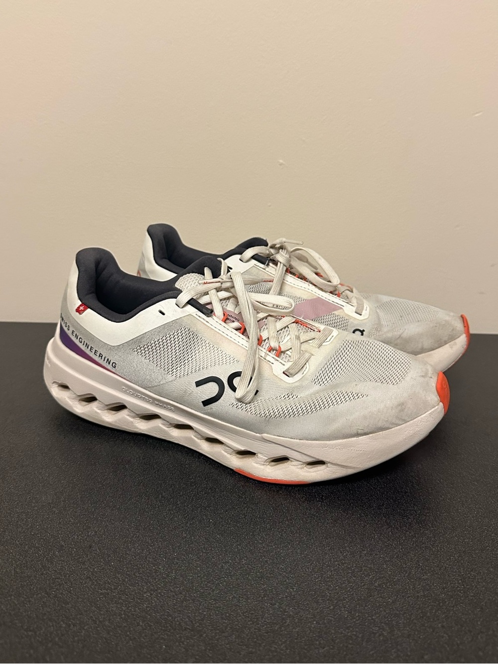 On Cloud Cloudsurfer Next White Flame Running Shoes Sneakers Lace up Women's 9.5